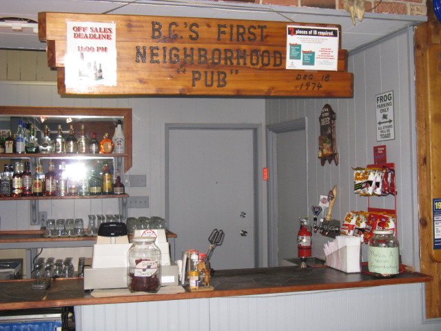 BC's First Pub sign